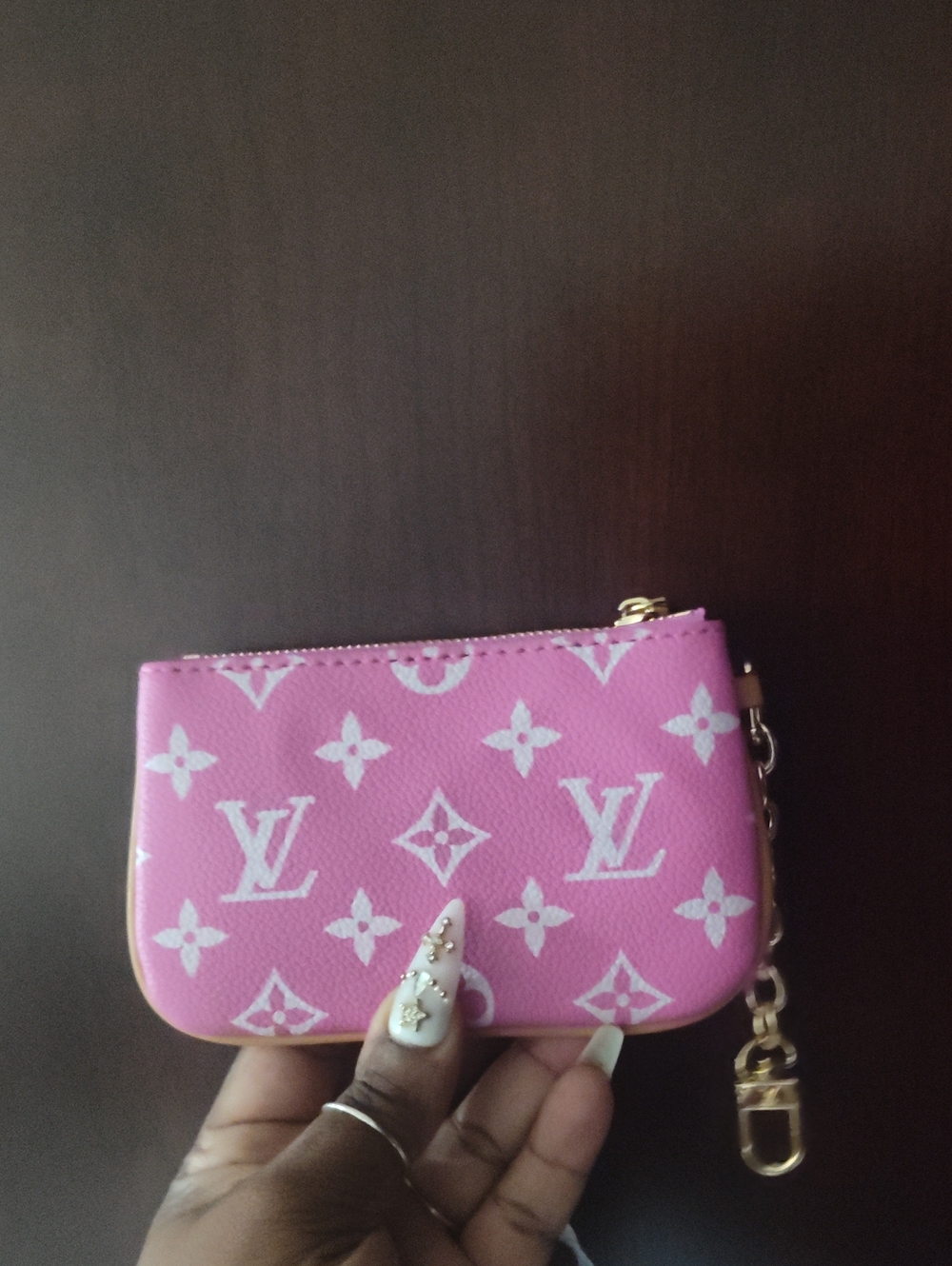 Tommy Hilfiger Pink Logo Wristlet Pouch